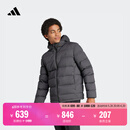adidas 600蓬休闲保暖连帽鸭绒羽绒服男阿迪达斯官方轻运动IK3174 黑色 2XL