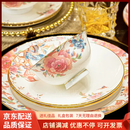 QWC品牌牡丹花碗盘套装景德镇高端骨 瓷碗碟餐具家用乔迁新居礼 自由搭配