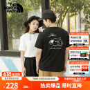 北面（The North Face）短袖T恤男女情侣款小熊宽松休闲透气半袖 黑色 2XL /185