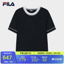 FILA斐乐官方女子编织衫2025夏季时尚休闲简约基础短袖上衣