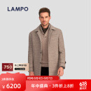 蓝豹（LAMPO）【反季特惠】新复古巴尔玛肯大衣进口面料千鸟格纹男中长款秋冬 中米格纹 L (48)