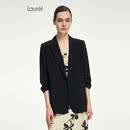 Laurèl劳芮新款真丝气质收腰百搭淡人极简西服外套LWD366T12400 经典黑 S