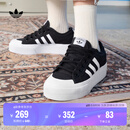 adidas NIZZA PLATFORM厚底增高运动帆布鞋女子阿迪达斯三叶草   一号黑/白   36