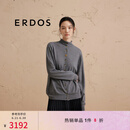 ERDOS 轻薄外套宽松减龄精纺弹力高领针织开衫女羊绒衫 玛瑙灰 175/96A/XXL