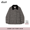 DZZIT地素棉服2024冬季新款粗花呢精致小香设计女3I4H2714A 黑色 S
