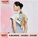 万事利真丝丝巾桑蚕丝75cm方巾丝巾扣礼盒送妈妈母亲节生日礼物女玉兰赋