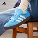adidas「T头鞋」VL COURT复古休闲板板鞋德训鞋男女阿迪达斯轻运动   蓝色/亮白/树脂黄   38