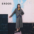 ERDOS【刘雯同款】25秋冬翻花山羊绒百褶裙长裙女半身裙 深灰 L 170/72A