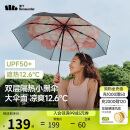 蕉下（beneunder）防紫外线三折双层黑胶晴雨伞防晒伞BM664花椿