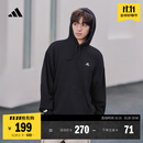 adidas休闲加厚毛圈连帽卫衣套头衫男女秋冬阿迪达斯官方轻运动   黑色   L