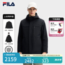 FILA 黄景瑜同款|斐乐官方男士二合一夹克2025春季新款简约连帽外套 正黑色-BK XL （180/100A/XL）