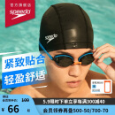 速比涛（Speedo）成人泳帽PU材质游泳装备柔软舒适不勒头长发时尚 黑色