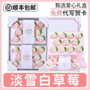 千园九味【顺丰/jd】淡雪白草莓礼盒牛奶油草莓应季水果2盒净重500g 优选淡雪草莓大果2盒