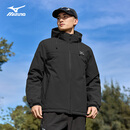 美津浓户外棉服男秋冬夹克外套上衣连帽防风保暖百搭登山服 黑色  XL