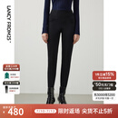 朗姿【尖货补单】白鸭绒羽绒裤外穿时尚黑色高腰修身长裤女冬季新款 黑色2 L
