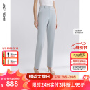 朗姿2025年夏季新款正装裤高级感直筒西装裤职业长裤白色裤子西裤 水蓝色 M