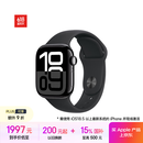 Apple/苹果 Watch Series 10 智能手表GPS款42毫米亮黑色铝金属表壳黑色运动型表带S/M MX1M3CH/B