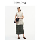 Marisfrolg【艺术浮雕】玛丝菲尔2025秋季新款利落简约廓形西装马夹 杏子灰 S