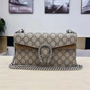 【二手99新】GU驰酒神老花经典中号链条包 女士单肩斜挎包 奢侈品箱包 99新钻扣新款全套酒神尺寸25*13*7