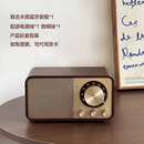HKMW适用蓝牙音响复古木质高颜值低音炮桌面无线音箱收音机插卡情人节礼物 升级款胡桃木-蓝牙5.0+收音机/AUX/立体环绕