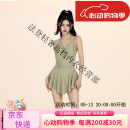 Agent Provocateur夏茉微澜泳衣女2025新款夏季连体保守挂脖裙式感泡温泉显瘦 绿色牛油果色 M