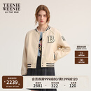 Teenie Weenie小熊女装外套2025秋季新款休闲时尚运动感活力棒球服 象牙白 S