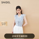 SNIDEL2025秋冬新品甜美V领薄纱荷叶边无袖针织衫上衣SWNT254116 浅蓝 均码 (F)