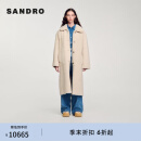 SANDRO【浅春系】2024秋冬款女装时尚毛呢休闲外套SFPOU00664 淡褐色(尺码偏大，建议拍小1码) S 36