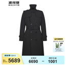 波司登（BOSIDENG）【90鹅绒】冬羽绒服男长款高端商务风衣厚过膝时尚外套 黑色8056 S 170/88A