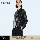 COVERINS2025春季绵羊皮复古夹克皮衣外套 黑色 XL