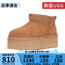 UGG美版秋冬女款保暖加厚底迷你短筒雪地靴1135092 CHE-栗色 38