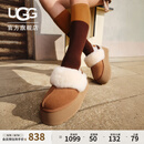UGG秋季女士包头厚底LOGO松紧带休闲懒人毛毛鞋 1113474 CHE | 栗色 38