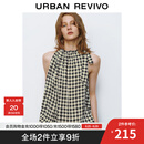 UR2025秋季新款女装撞色格纹超宽松无袖罩衫衬衫UYU250031 黑色格子 S (XS-S)