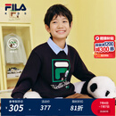 FILA【抗菌】斐乐儿童童装上衣2025年秋季新款男女童舒适套头卫衣 传奇蓝-NV 175