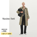 Massimo Dutti折扣季2025女装休闲户外通勤风长款绗缝翻领风衣外套06705951 军绿色 S (CN 170/88A)