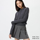 优衣库女装精纺美利奴羊毛POLO领针织衫/通勤25秋冬新款478333 07 青灰色 M /160/84A