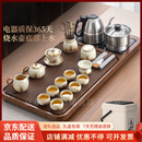 QWC品牌茶具整套茶盘套装家用烧水一体全自动上水茶具泡茶台 1江海无崖整套茶具28件套