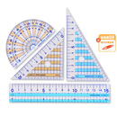 国誉(KOKUYO)学生考试绘图测量套尺(15cm直尺+三角尺*2+量角器)尺子套装 GY-GBA501