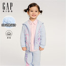 盖璞（GAP）女幼童秋季款印花抓绒连帽卫衣外套儿童装美版804628