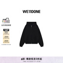 WE11DONE25春夏新品男女同款珍珠LOGO拉链连帽衫简约时尚通勤外套 黑色 L
