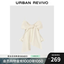 UR2025春季新款女时尚设计感短款立体蝴蝶结吊带衫UYU250057# 米白 S