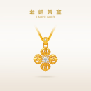 老铺黄金古法手工足金项链 · 十字金刚杵（1号）钻饰吊坠（金链款） 中号肖邦链款金重约13.8g