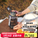 乐扣乐扣（LOCK&LOCK）小水库大容量塑料运动水杯户外冷水壶刻度把手男女杯子1.6L灰色