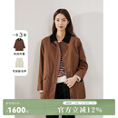 beanpole【奥莱独享】滨波 格雷系春秋商场同款 翻领风衣女森系风通勤休闲 栗色 L