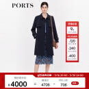 PORTS宝姿商场同款早秋新款女装经典丈青质感风衣LD9T027AWB011 丈青 M (6)