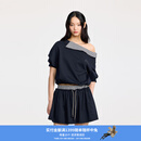 RE'VAN芮范2025夏季新品设计师款运动风格纹领短裙套装RL32403004 藏青色 L /40