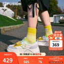 FILAFUSION 斐乐潮牌女鞋【章昊同款】帆布鞋2025新款女运动鞋滑板鞋 奶白/精灵绿-GG 38
