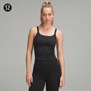 lululemon丨Ebb to Street 女士前后 U 领短款运动背心 B/C LW1ERWS 黑/黑 S /6