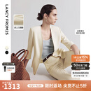 朗姿三醋酸西服外套职业装正装2025年夏季新款气质高级感白色西装 米白色 M