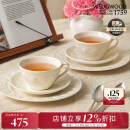WEDGWOOD威基伍德欢愉假日象牙白陶瓷咖啡杯碟茶杯碟两杯两碟 结婚礼物